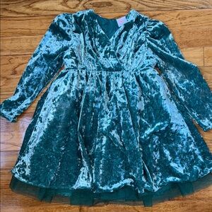 Wonder Nation Blue Fit and Flare Dress with Bishop Sleeves for Wedding Guest